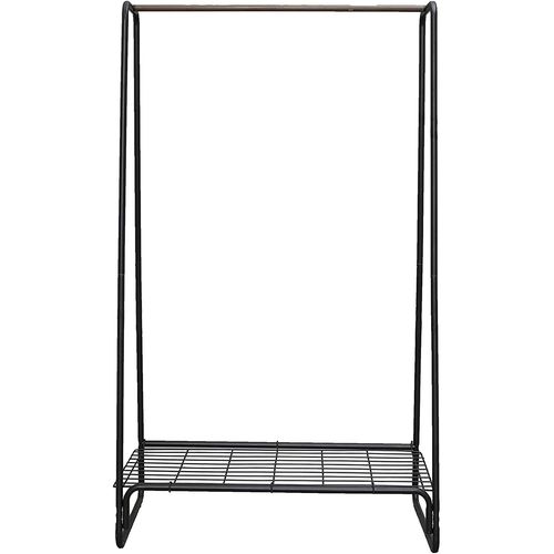 Portant Vêtement, Penderie Dressing, Porte-Manteau/ Etagères Solides, Montage Facile, Multi-Usage, Design, Bureau, Entrée, Chambre, Salon - Metal Garment Rack - Pi-B5 L - Noir