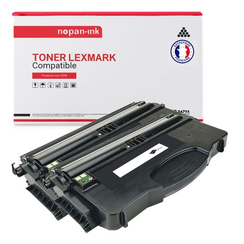NOPAN-INK - x2 Toners - 12016SE (Noir) - Compatible pour Lexmark E120 E120N E120 Optra E120 Optra E120N
