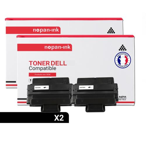 NOPAN-INK - x2 Toners - 593-BBBJ (Noir) - Compatible pour Dell B 2375 Series 2375 dfw 2375 dn 2375 dnf