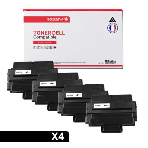 NOPAN-INK - x4 Toners - 593-BBBJ (Noir) - Compatible pour Dell B 2375 Series 2375 dfw 2375 dn 2375 dnf