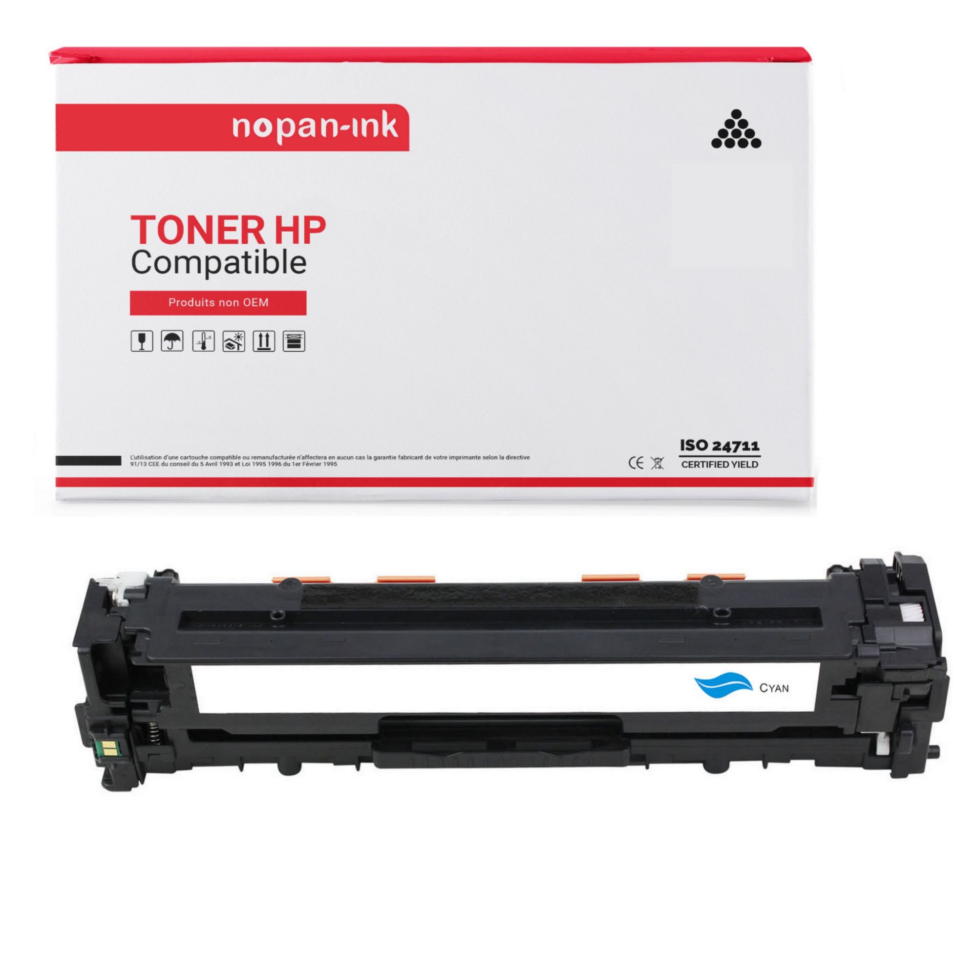 NOPAN-INK - x1 Toner - CB541A 125A (Cyan ) - Compatible pour HP LaserJet Pro 200 color M251n HP LaserJet Pro 200 color M251nw HP LaserJet Pro 200 color MFP M276n HP LaserJet Pro 200 color MFP M276nw