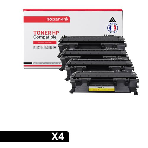 NOPAN-INK - x4 Toners - CF280A 80A (Noir) - Compatible pour HP LaserJet P2035N HP LaserJet Pro 400 M401a HP LaserJet Pro 400 M401d HP LaserJet Pro 400 M401dn HP LaserJet Pro 400 M401dne HP LaserJet