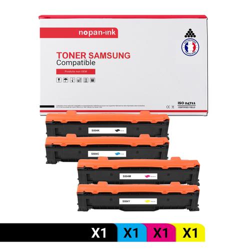 NOPAN-INK - x4 Toners - CLT-504S ELS (Noir + Cyan + Magenta + Jaune) - Compatible pour Samsung CLP-410 Series Samsung CLP-415 N Samsung CLP-415 N Premium Line Samsung CLP-415 NW Samsung CLX-4100 Seri