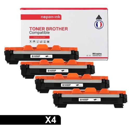 NOPAN-INK - Toners x4 - TN1030 TN 1030 (Noir) - Compatible pour Brother HL-1110 1110E 1110R 1112 1112E 1112R 1210W 1212W, MFC-1810 1810E 1810R 1815R 1910W, DCP-1510 1510E 1510R 1512 1512E 1512R 1610W