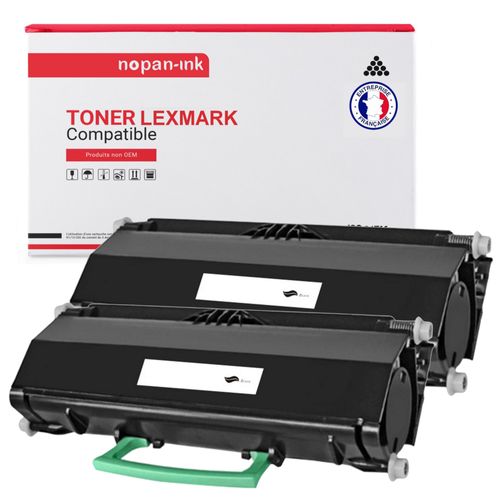 NOPAN-INK - x2 Toners - E250A21E (Noir) - Compatible pour Lexmark E250 E250 D E250 DN E250 N E250 Series E350 E350 D E350 DN E350 Series E352 E352 DN Optra E250 Optra E250 D Optra E250 DN Optra E250