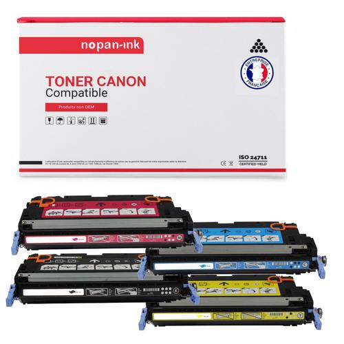 NOPAN-INK - x4 Toners - EP707 BK (Q600) + EP707 C (Q6001) + (Noir + Cyan + Magenta + Jaune) - Compatible pour Canon i-SENSYS LBP5000 LBP5100 Canon Laser Shot LBP-5000 5100