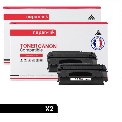NOPAN-INK - x2 Toners - EP708 (Q5949A) (Noir) - Compatible pour Canon LBP3300 LBP3360 LBP 3300 LBP 3360