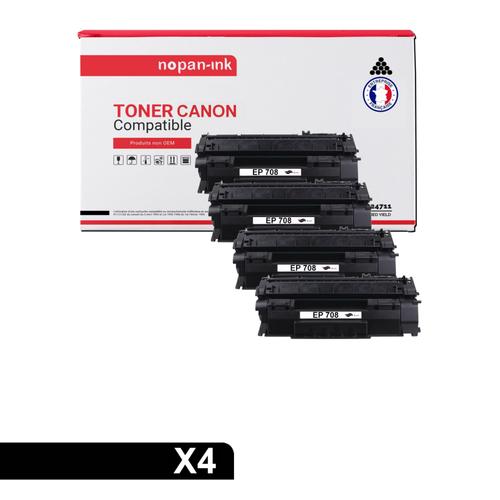 NOPAN-INK - x4 Toners - EP708 (Q5949A) (Noir) - Compatible pour Canon LBP3300 LBP3360 LBP 3300 LBP 3360