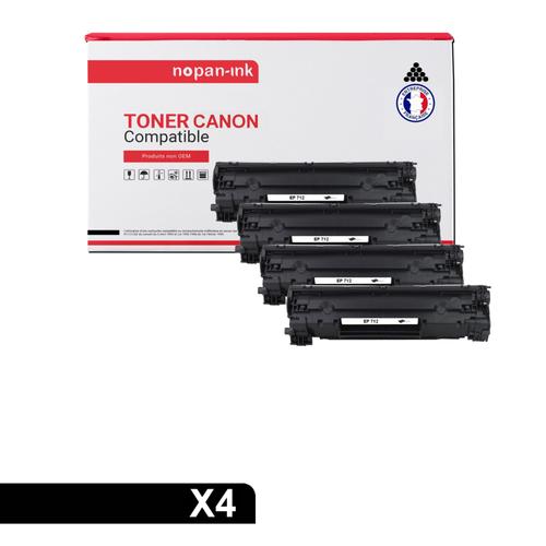 NOPAN-INK - x4 Toners - EP712 (CB435) (Noir) - Compatible pour Canon LBP 3010 3100 i-SENSYS LBP-3010 LBP-3010 b LBP-3100