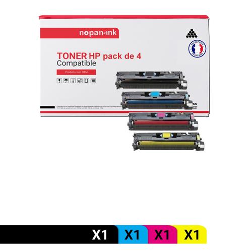 NOPAN-INK - x4 Toners - Q3960A C9700A + Q3961A C9701A + Q39 (Noir + Cyan + Magenta + Jaune) - Compatible pour HP Color LaserJet 1500 HP Color LaserJet 1500L HP Color LaserJet 1500LXI HP Color LaserJ