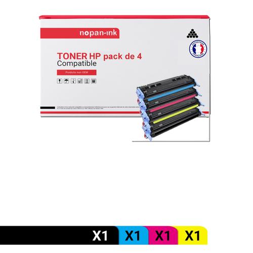 NOPAN-INK - x4 Toners - Q6000A + Q6001A + Q6003A + Q6002A (Noir + Cyan + Magenta + Jaune) - Compatible pour HP Color LaserJet 1600 HP Color LaserJet 2600N HP Color LaserJet 2605DN HP Color LaserJet