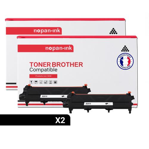 NOPAN-INK - Toners x2 - TN2010 TN 2010 (Noir) - Compatible pour Brother HL-2130 2130R 2132 2132R 2135W, DCP-7055 7055W
