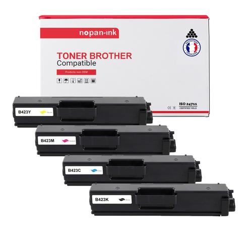 NOPAN-INK - Toners x4 - TN423 TN 423 (Noir + Cyan + Magenta + Jaune) - Compatible pour Brother HL-L8260CDW L8360CDW, MFC-L8690CDW L8900CDW, DCP-L8410CDW