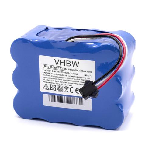 vhbw NiMH batterie 2000mAh (14.4V) pour robot aspirateur Home Cleaner robots domestiques Yoo Digital Iwip 1000, 600