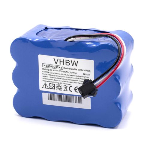 vhbw NiMH batterie 2000mAh (14.4V) pour robot aspirateur Home Cleaner robots domestiques Klarstein Cleantouch