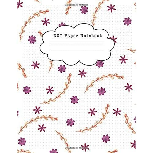 Dot Paper Notebook: Creative Journaling Ideas Notebook, Composition, Drawing, Design Paper Game And Sketchbook For Calligraphy 100 Dot Grid Pages (8.5"X 11") Violet Flower Soft Cover