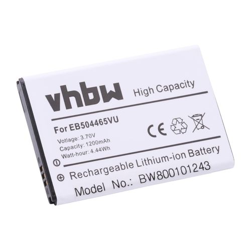 Vhbw Batterie Compatible Avec Samsung Omnia 3g, 7, Hd I8910, Prevail M820, Pro B7300, Pro B7610 Smartphone (1200mah, 3,7v, Li-Ion)