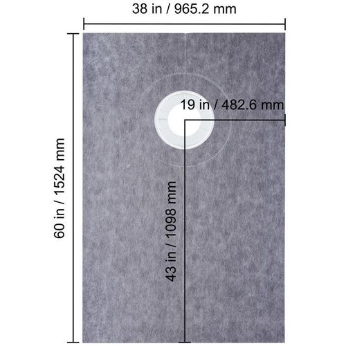 Kit Receveur de Douche-VEVOR-965x1524mm-Grille Acier inoxydable 10 cm-Etanche-Drain Décalée PVC-2 Bordures de Douche-2 Truelle-Bain