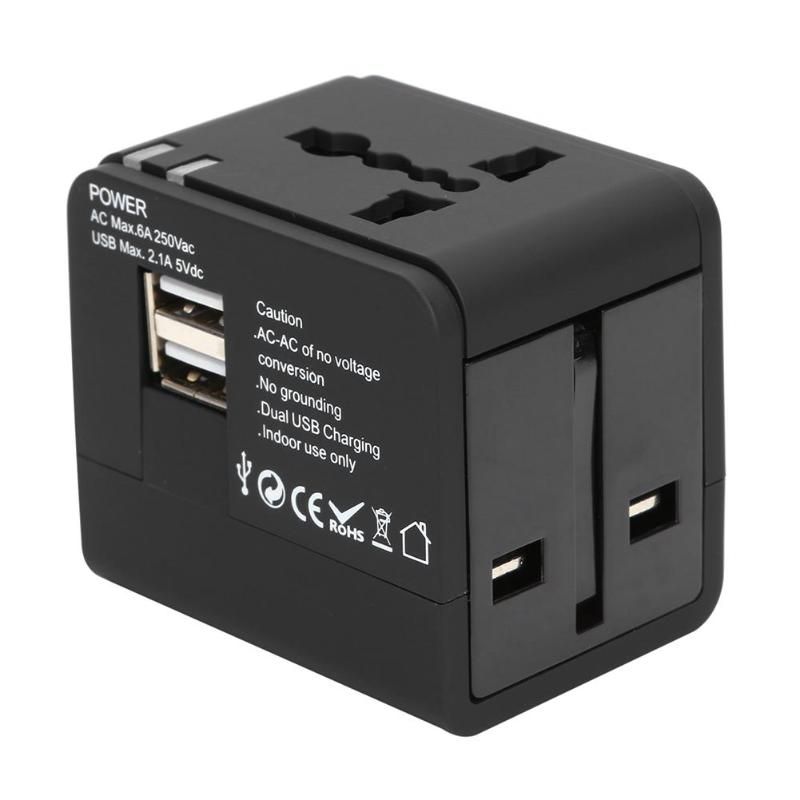 Generic Prise mural Adaptateur UNIVERSEL UK US AU EU Convertisseur Chargeur  de voyage + 2 USB à prix pas cher