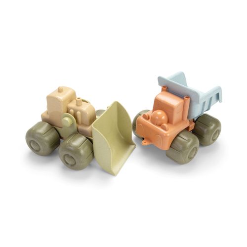 Lot De 2 Véhicules (Camion Bulldozer) En Bioplastique - Dantoy