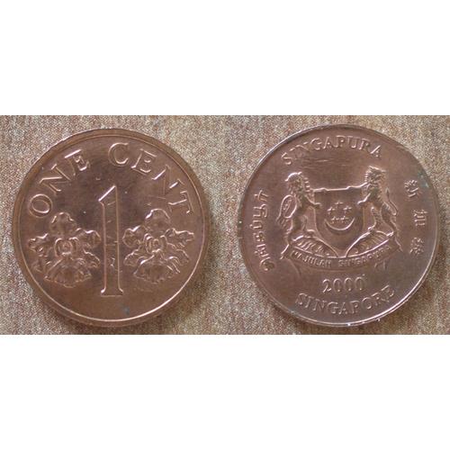 Singapour 1 Cent 2000 Piece Dollar Asie Singapore Embleme