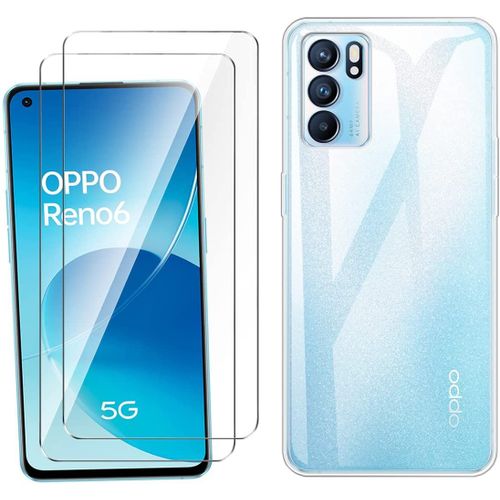 Coque Silicone Transparente + 2 Verres Trempes Pour Oppo Reno 6 5g Little Boutik®