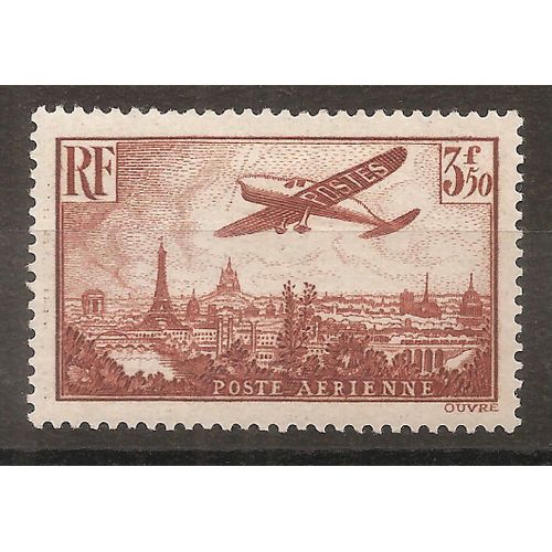 Pa 13 (1936) Poste Aérienne Paris 3f50 Brun-Jaune N* (Cote 75e) (9027)