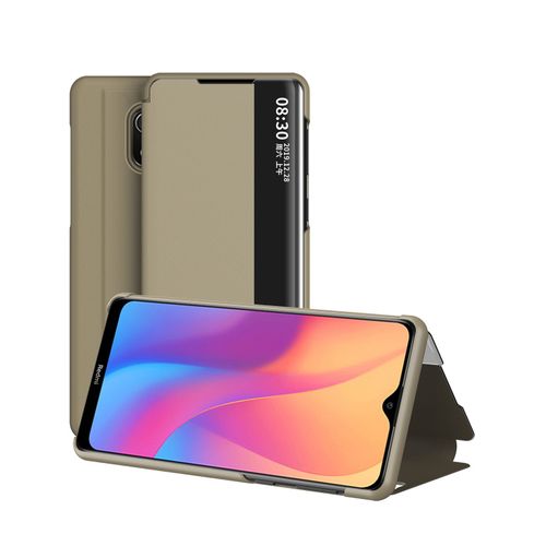 Coque Xiaomi Redmi 8a,Etui Pour Téléphone Xiaomi Redmi 8a Avec Fenêtre Intelligente Et Fonction Veille/Réveil Automatique De L'écran,Housse De Protection Antichoc En Cuir Pu,Armée Verte
