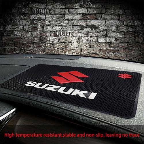Tapis antidérapant en silicone pour voiture,résistant aux hautes  températures,logo SUZUKI,produit pour tableau de bord,décoration de  téléphone portable,rangement - Type Black
