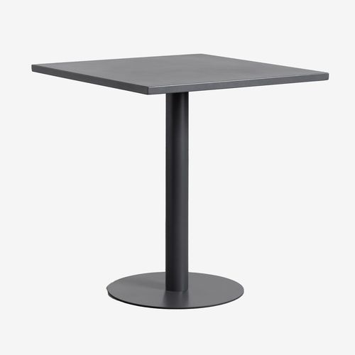 Table À Manger Carrée En Métal (70x70 Cm) Mizzi Gris Graphite