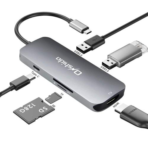 Hub USB-C vers HDMI 4K / 2 USB-A -/2 USB-C + 2 lecteurs