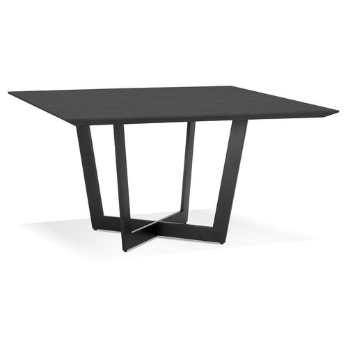 Table De Salle À Manger Carrée 'anita' En Bois Et Métal Noir - 140x140 Cm