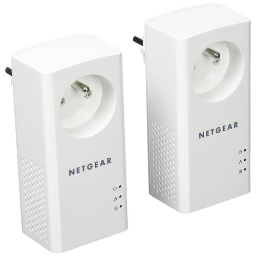 NETGEAR Powerline PL1000 - Pack de 2 prises CPL 1000 Mbps avec Prise filtrée et Port Ethernet (PLP1000-100FRS)