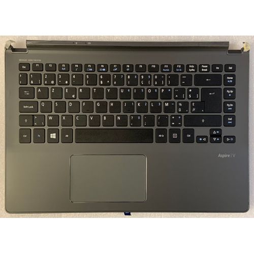 Clavier Azerty Belge Acer Aspire V5-473 60.MAXN7.002 NSK-R8ASQ AEZQYB00010 NKI14170AQ NK.I1417.0AQ TOPCASE Gris + TrackPad