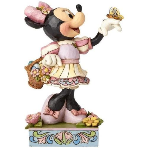 Figurine Disney - Enesco - Minnie Avec Panier Fleurs Et Oeufs De Pâques