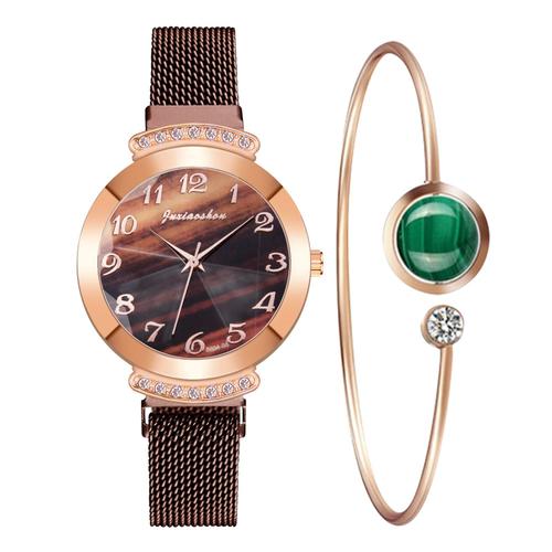 montre Quartz avec bracelet magn tique pour femmes chiffres