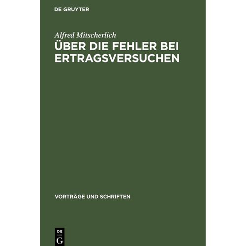 Über Die Fehler Bei Ertragsversuchen