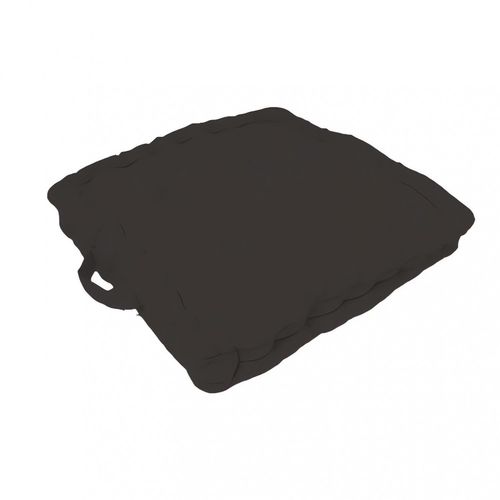 Coussin Tapissier En Coton 50x50x10 Cm Panama Anthracite, Par Soleil D'ocre