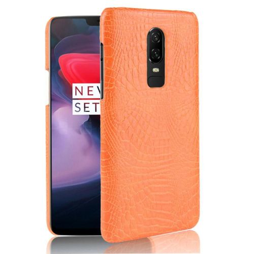 Classique Élégant Étui Pour Oneplus 6 Mode Classique D'alligator Compatibilité Housse De Protection Anti Éraflure - Couleur Orange