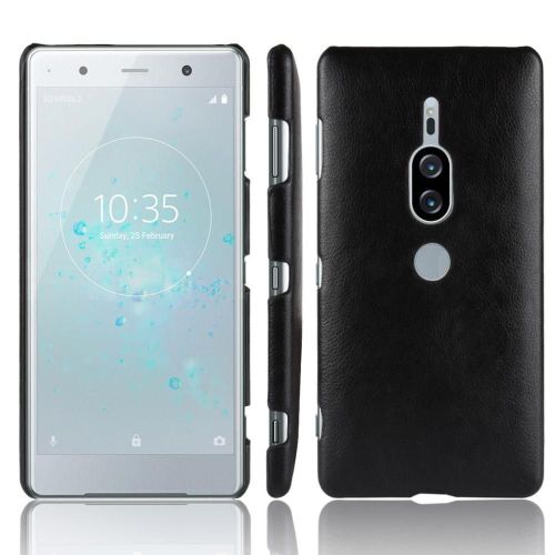 Rétro Étui Pour Sony Xperia Xz2 Premium Anti Éraflure Housse De Protection Compatibilité Modèle De Litchi Rétro - Noir