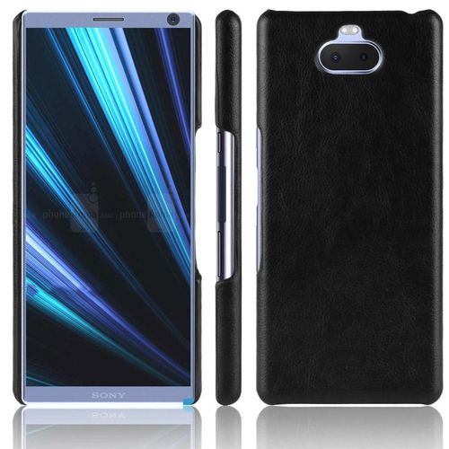 Rétro Étui Pour Sony Xperia 10 Plus Modèle De Litchi Compatibilité Rétro Anti Éraflure Housse De Protection - Noir