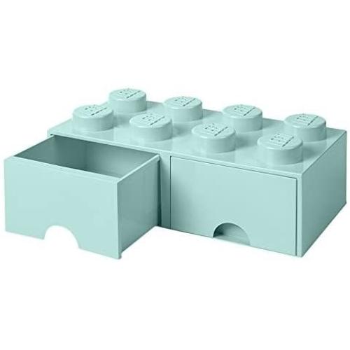 Brique bleu clair aqua de rangement LEGO à tiroir et à 8 tenons