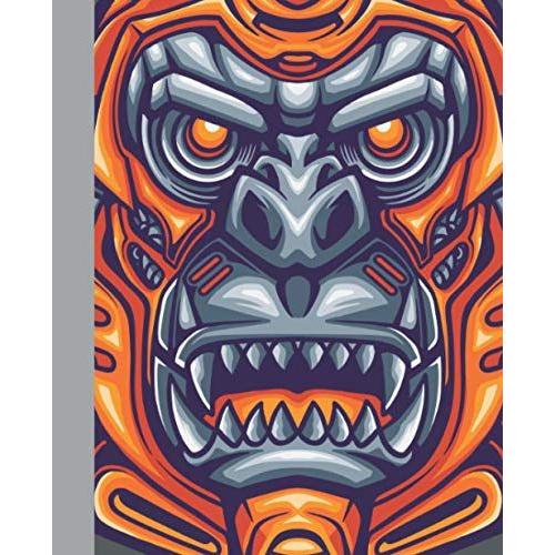 Composition Notebook: Beautifully Printed Scary Robotic Fantasy Gorilla Ape Monkey Primte College Ruled Notebook For Work, Home Or Primary School (Mythical Creatures Composition Notebooks, Journals An