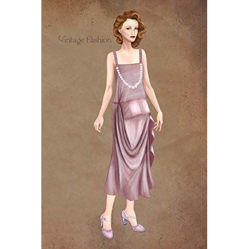 Vintage Fashion: Writing Notebook, Diary, 1920 Fashion Illustration, Fashion Coloring Journal With Lined Pages