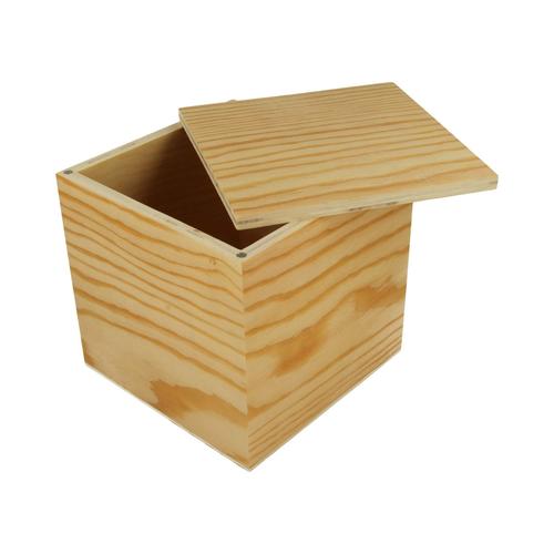 Boîte carrée en bois - 20x20x12 cm - Créalia - Supports Bois