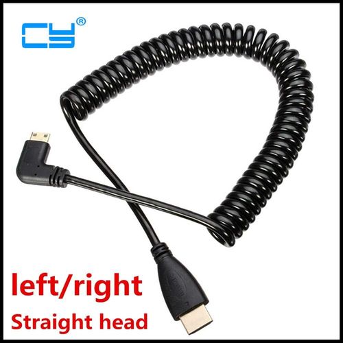 Moniteur plat HD 1.4V 3D, fil à ressort rétractable plaqué or, câble Mini HDMI vers HDMI pour caméra Nikon Canon ONDA V116w TV