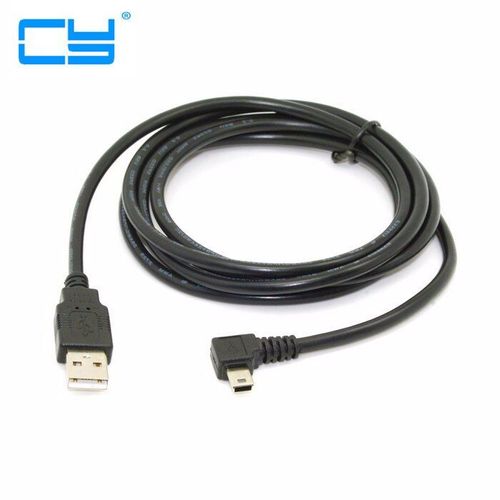Câble Mini USB type b mâle coudé à gauche 90 ° vers USB 2.0 mâle, 50cm/180cm, câble de données 0.5m/1.8m/6 pieds