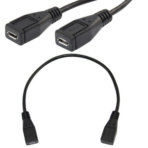 Lot de 5 câbles Micro USB femelle à Micro Usb femelle, ligne étendue 30CM 50CM