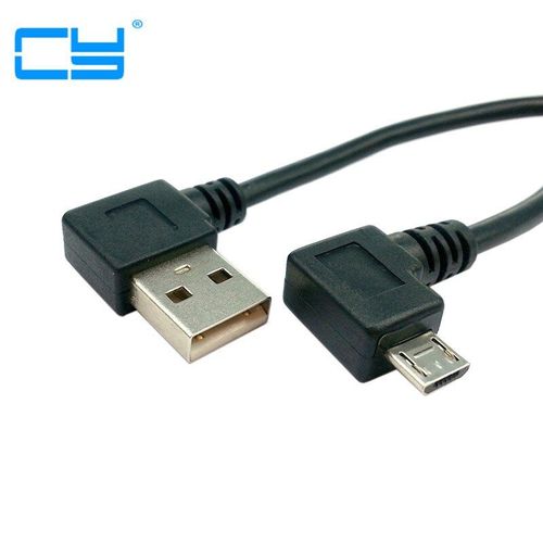 Câble Micro USB mâle à USB coudé à gauche de 90 degrés, câble de Charge de données coudé à gauche de 0.2m 20cm