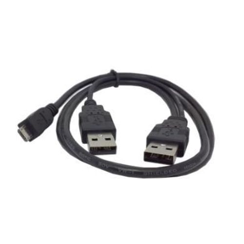 Câble Micro USB 5 broches vers deux USB A Type Y pour disque dur Mobile de 2 à 5 pouces